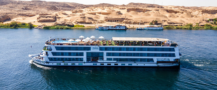 Auf einer komfortablen Nilkreuzfahrt an Bord der MS Amwaj Livingstone führt die Reise durch Ägypten vorbei an beeindruckenden Tempelanlagen des alten Ägyptens.